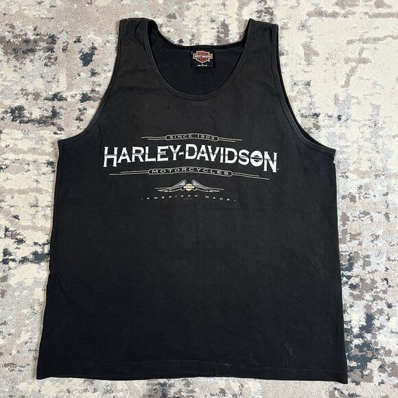 Vintage Harley Davidson Motorcycles 1998 Tank Top Size Large USA Faded 90s - Picture 1 of 12